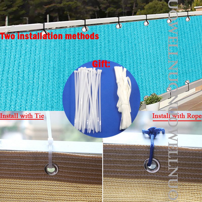 Width 0.8M/0.9M Light-Blue Balcony Garden Fence Cover Privacy Screen Shelter Pergolas Awning Swimming Pool Terrace Shade Cover