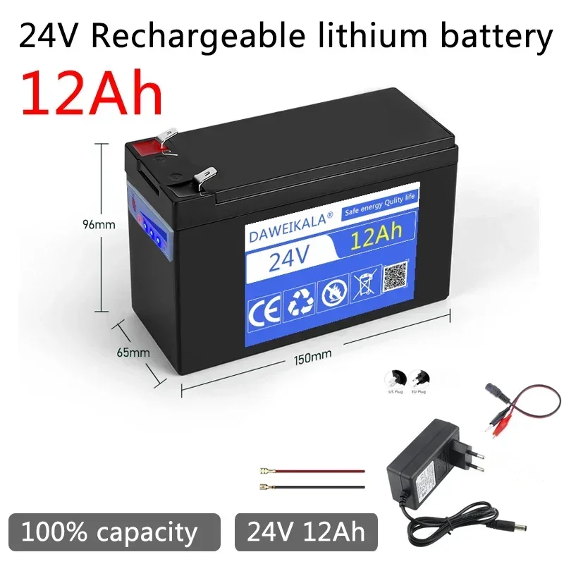24v bateria 18650 100% capacidade 12ah bateria recarregável bateria de fosfato de ferro de lítio bms embutido para sistema solar: Bege