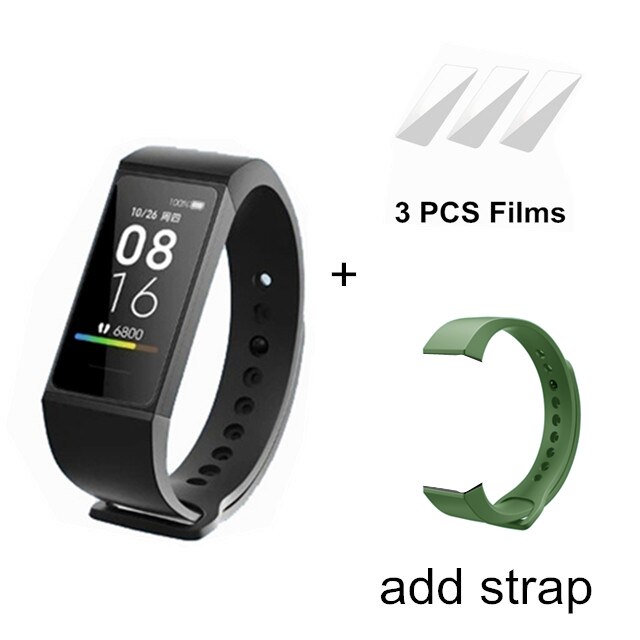 Xiaomi Redmi Band Smart Wristband Fitness Heart Rate Sport Monitor Bluetooth 5.0 USB Charging Bracelet redmi smart band: add green strap