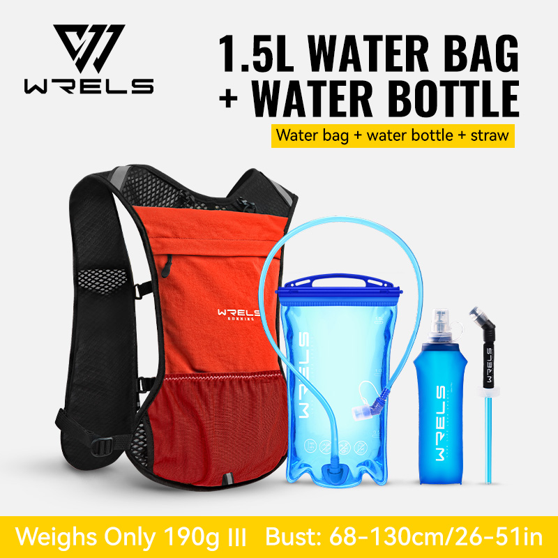 WRELS Hydrations-Rucksack mit Wasserblase, Trinkweste für Männer und Frauen, für Marathon-, Trailrunning, Radfahren und Wandern: Elfenbein