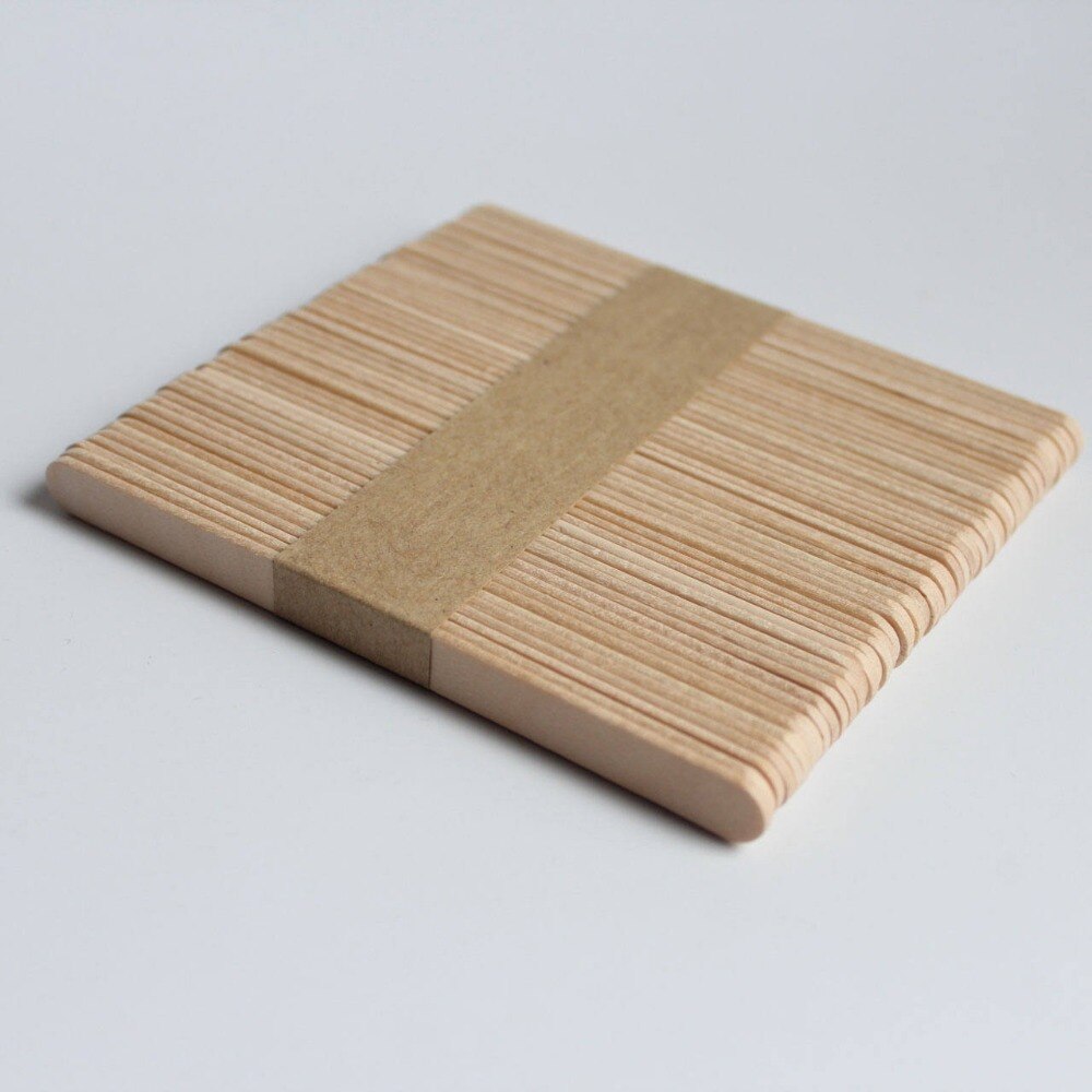 50Pcs Wooden Popsicle Stick Kids Hand Crafts Art Ice Cream Lolly Cake DIY Making Funny Tools