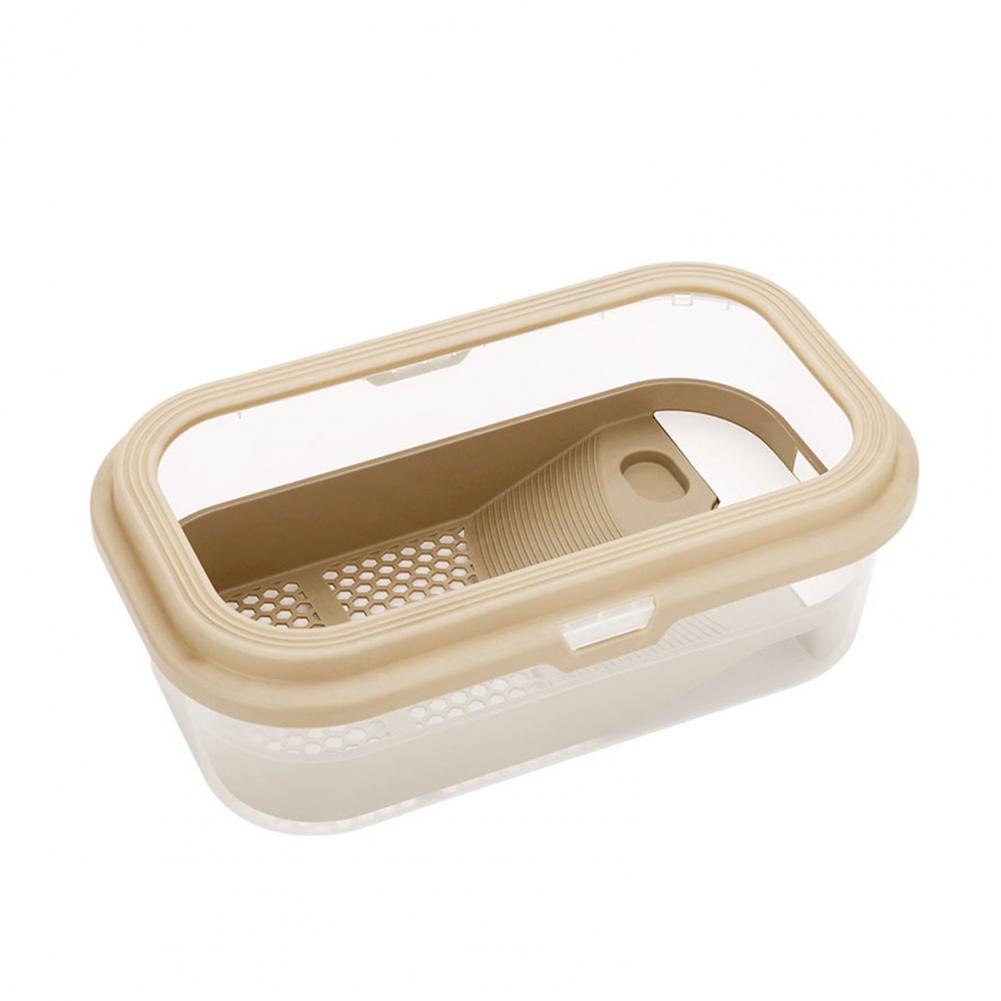 Stable Fish Tank with Bask Platform Anti Slip Slope Reusable Mini Fish Tank Turtles Habitat Container: Brown M