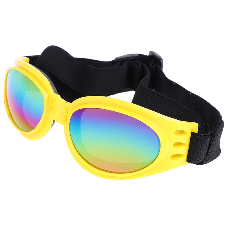 6Colors Foldable Pet Dog Glasses Small and Medium Dog pet glasses Pet Eyewear Waterproof Dog Protection Goggles UV Sunglasses: Yellow
