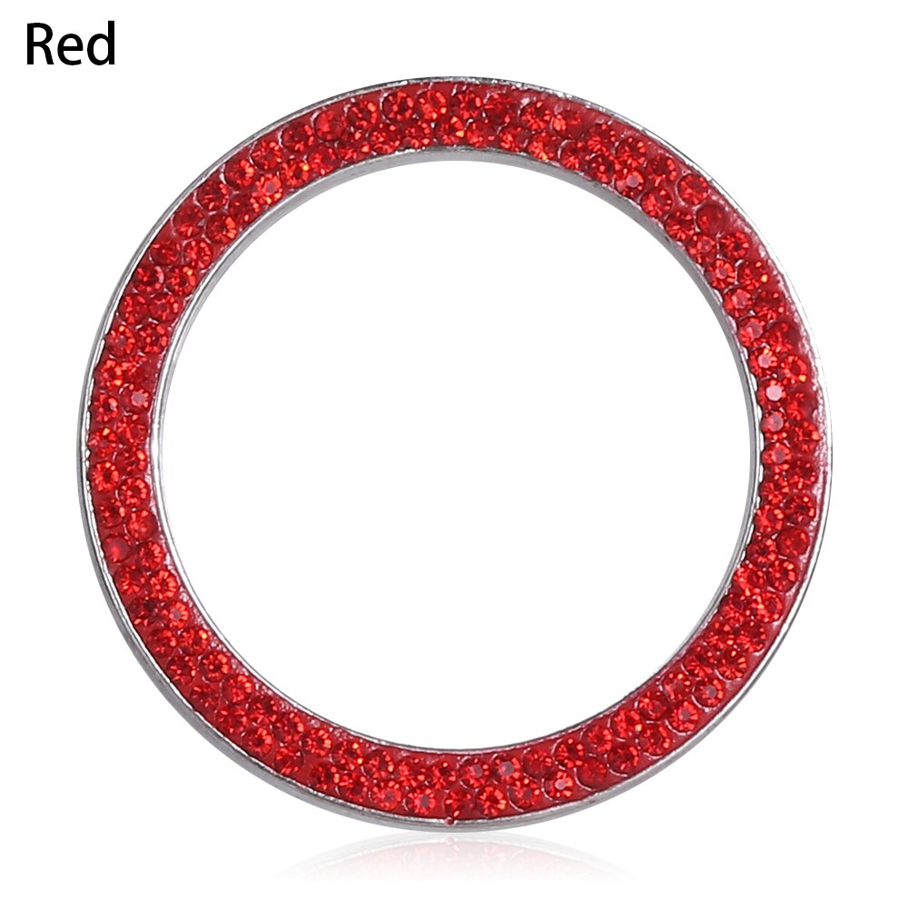Auto's Start Stop Ontsteking Drukknop Cover Auto's One-Key Motor Strass Diamant Kristallen Ring DIY Auto Decoratie: Oranje