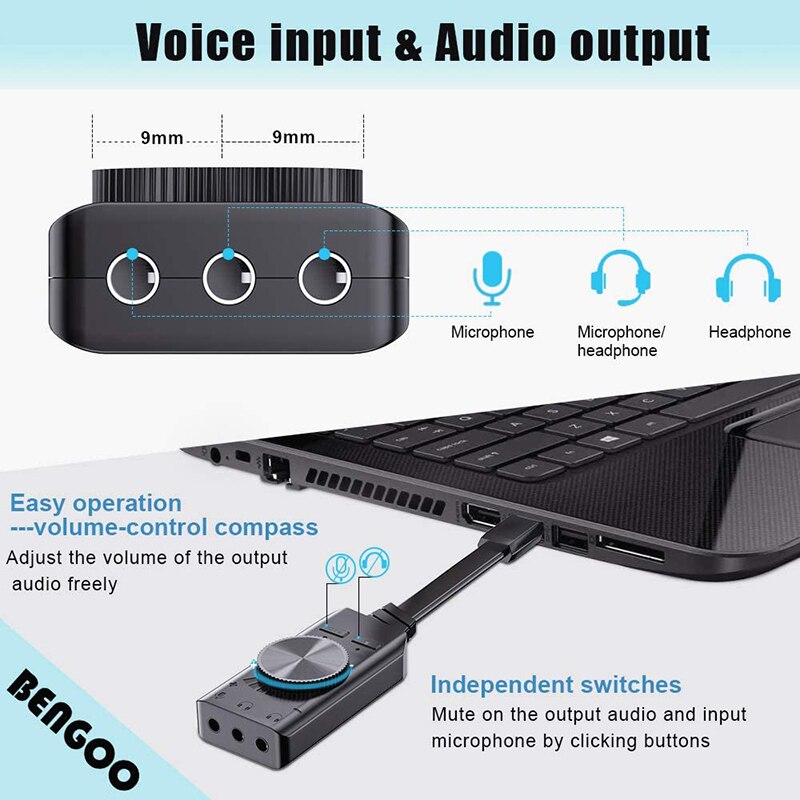 Karta dźwiękowa interfejs audio USB zewnętrzny mikrofon audio 3.5mm karta dźwiękowa robić laptopa PS4 zestaw słuchawkowy karta dźwiękowa USB