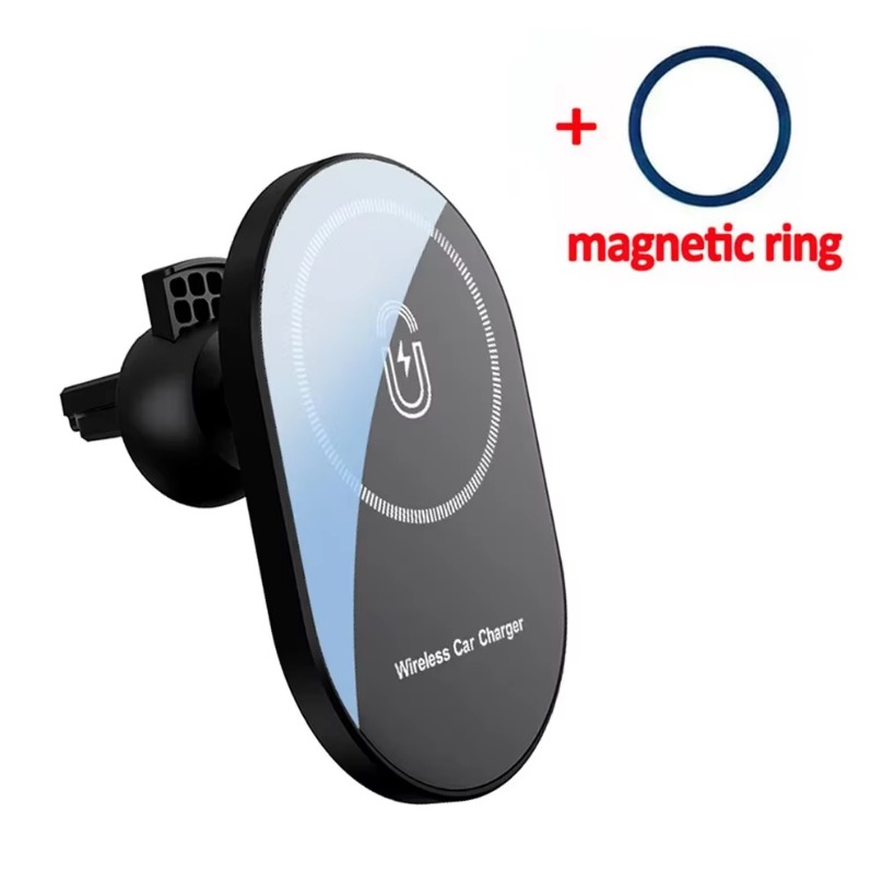 Cargadores magnéticos inalámbricos para coche, soporte de teléfono con salida de aire de 30W para Magsafe iPhone 16, 15, 14, 13, 12 Pro Max, estación de carga rápida para coche: Verde
