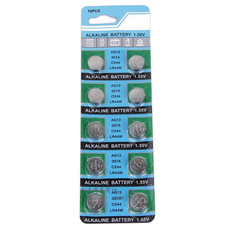 10pcs 1.5V AG13 Battery LR44 L1154 RW82 RW42 SR1154 SP76 A76 357A Ag13 Pila Lr44 SR44 AG 13 Alkaline Button Cell Coin Battery