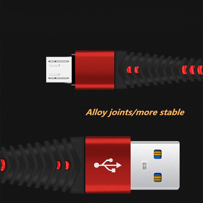 1m micro usb tipo c relâmpago adaptador de carregamento rápido para iphone xs max samsung xiaomi trançado cabo