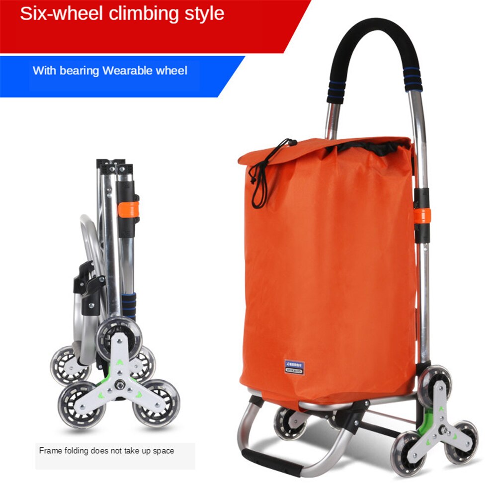 B-LIFE Trap Klimmer Trolley Dolly Winkelen Kruidenier Opvouwbare Winkelwagen Met Rolling Swivel Wielen En Oxford Doek Boodschappentas: Q 2