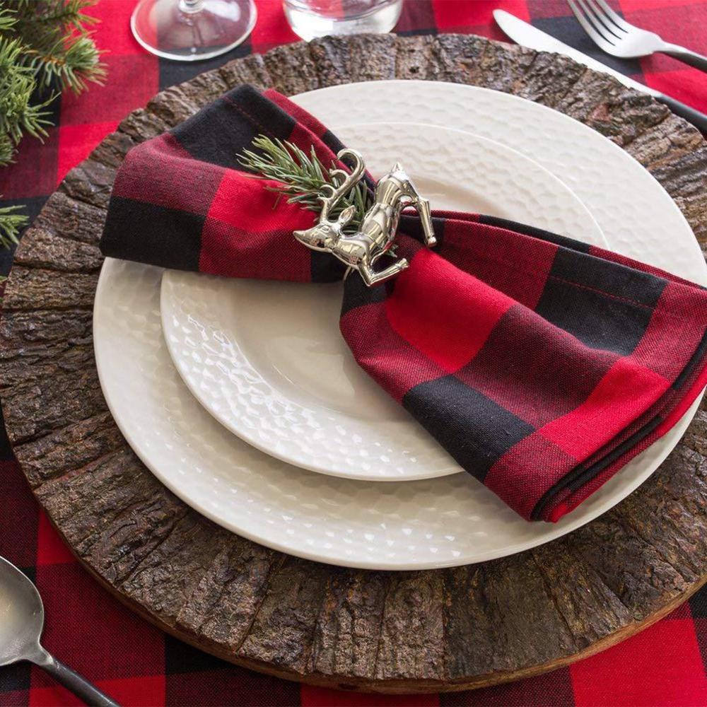 European Style Western Cotton Table Placemat Plaid Cotton Napkin Pad Plaid Table Cloth Placemat Tableware