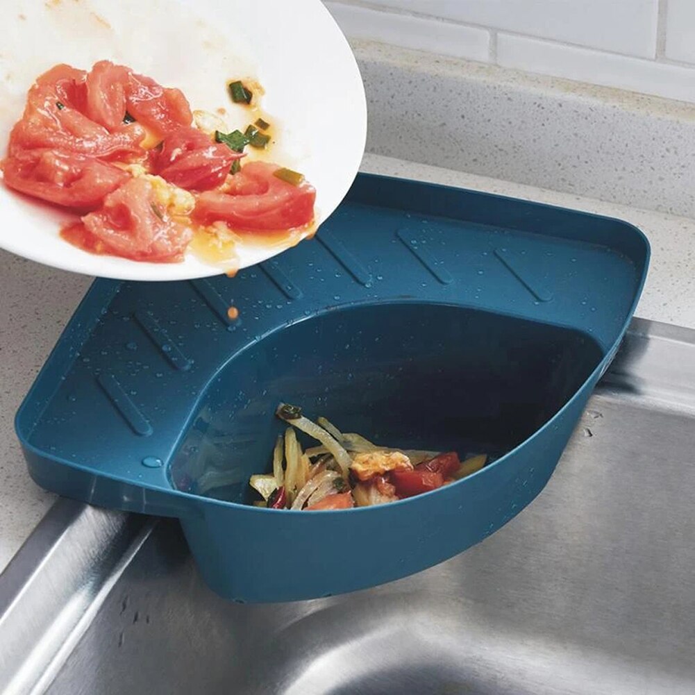 Kjøkken plast trekant avløpskurv multifunksjonell vask avløpskurv sugekopp type avløpskurv til grønnsaker og frukt