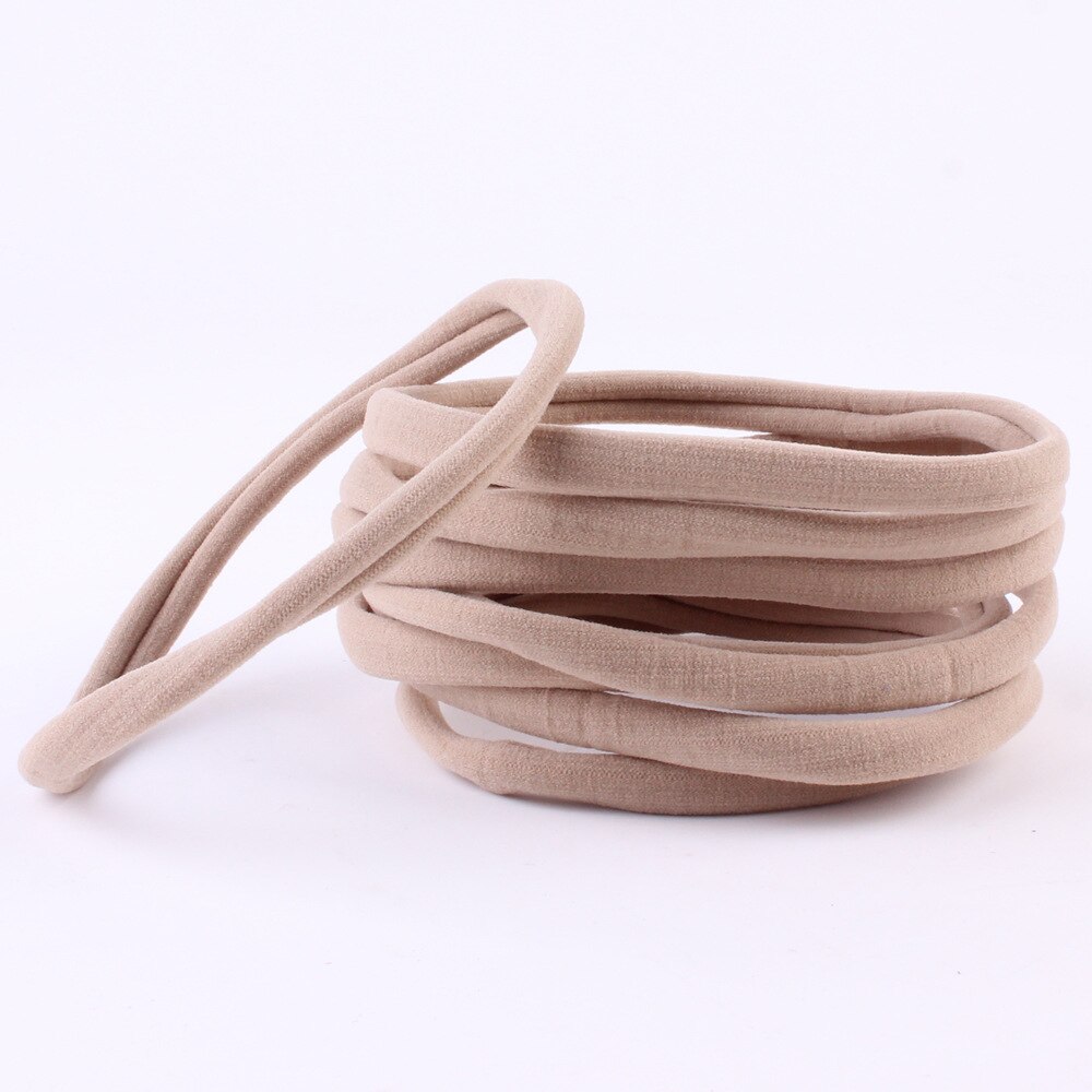 10 st/lot nylon pannband för baby flicka gör det själv hårtillbehör elastiskt pannband barn flickor barn huvudbonader baby turban: Kaki