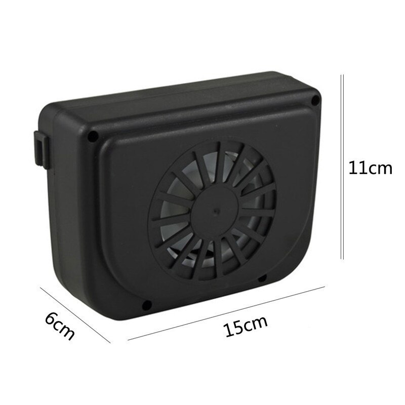 Solar Sun Power Energy Saving Car Ventilation Window Fan Auto Automatic Cooler Air Vehicle Radiator Ventilator Black Universal