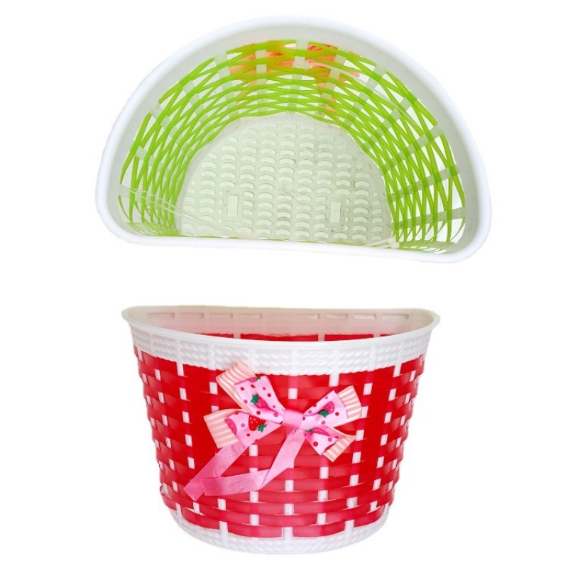 Cesta de bicicleta para niños, triciclo, Scooter, cesta para manillar, almacenamiento, portador frontal, bolsa con lazo de plástico, bolsa de ciclismo para niños
