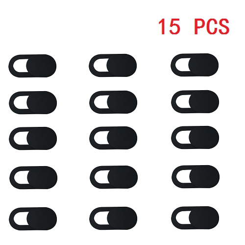 9Pcs Phone Privacy Sticker WebCam Cover Shutter Magnet Slider Plastic For iPhone Web Laptop PC For iPad Tablet Camera shutter: Black 15 pcs