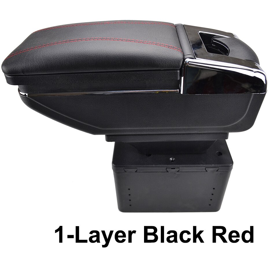 Xukey Central Armrest For Universal Console Center Black Storage Car Styling Box Ashtray 2002: 1-Layer Black Red