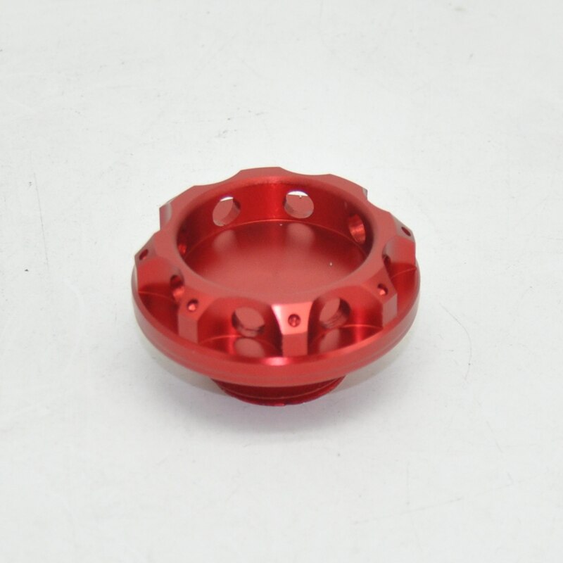 41mm Aluminum Engine Oil Fuel Filter Tank Cap Cover Black Emblem: Red