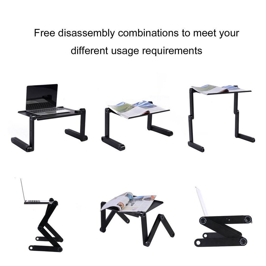 Bureau d'ordinateur Portable réglable de Table d'ordinateur de bureau d'ordinateur Portable pliable d'alliage d'aluminium léger superbe pour le canapé-lit