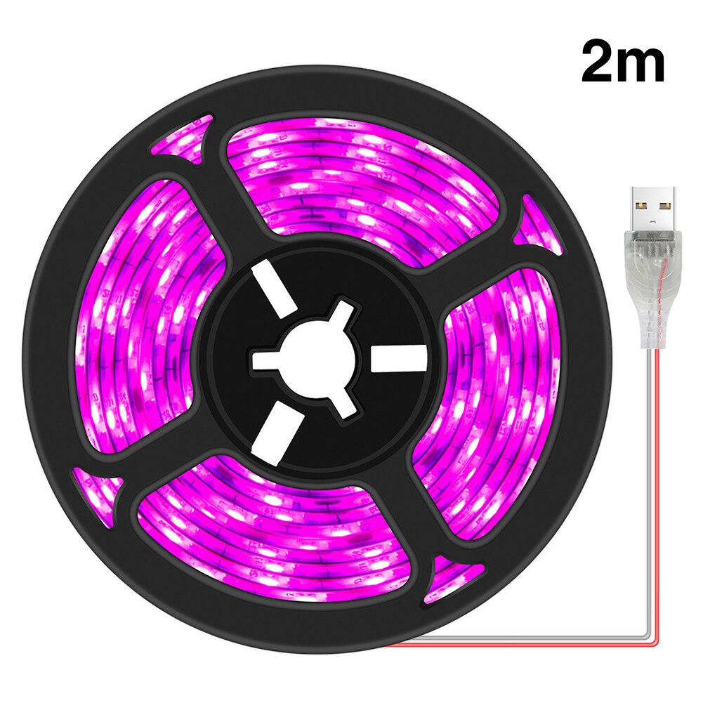 Groeien Licht Strip Led Volledige Spectrum Phyto Lamp Usb 5V 0.5M 1M 2M 3M 2835 smd Planten Bloemen Led Kas Cultivo Hydrocultuur: 2m