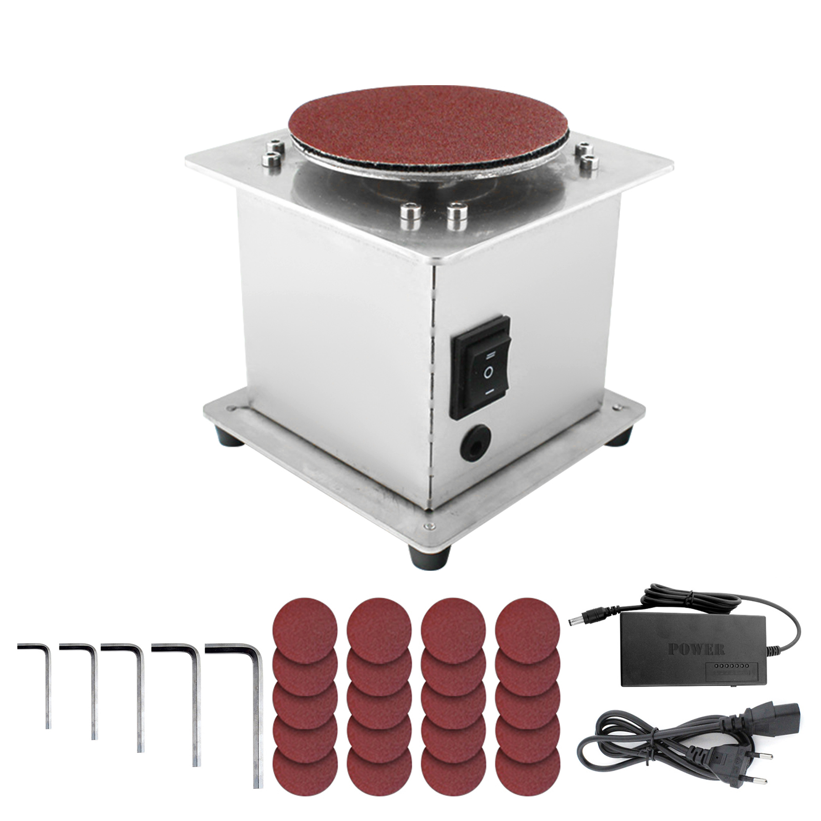 Mini Bench Disc Sander Electric Edge Sharpener 7 Variable Speed 20 Sanding Discs Sanding Polishing Grinding Machine