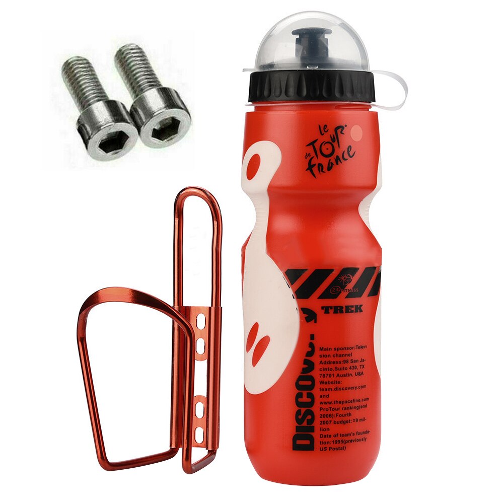 650ml conjunto de garrafa água mountain bike bebida esportes com suporte copo portátil acessórios ao ar livre ciclismo bicicleta acessório viagem: Vermelho