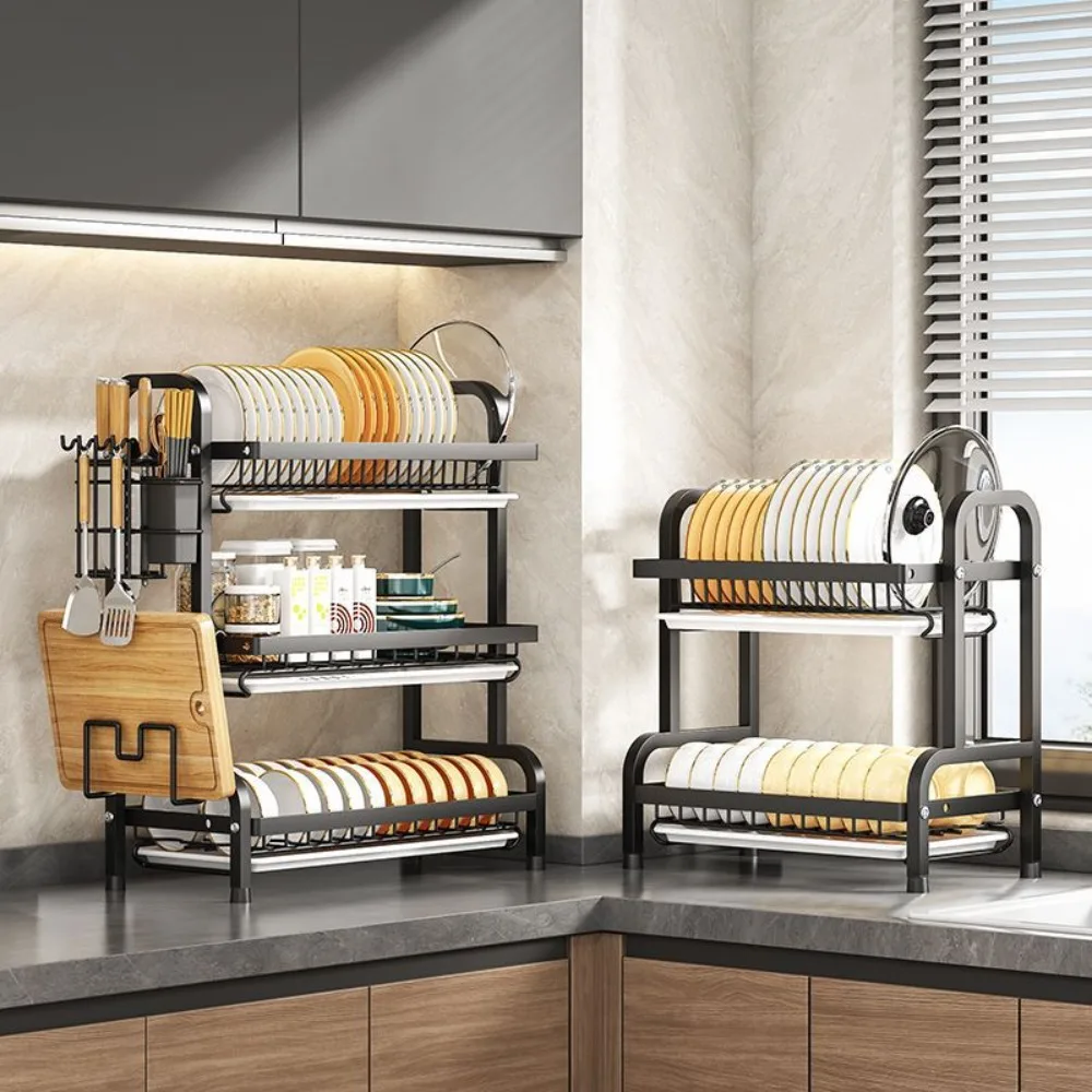 Küche Gericht Gestell Multifunktionale Lagerung Ablauf Gestelle Tragbare Geschirr Organizer Multi Schicht Haushalt Schreibtisch Lagerung Regal