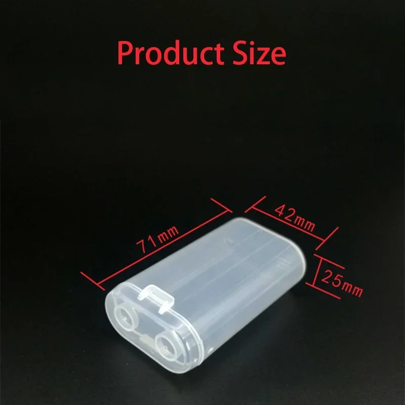 2600mAh Portable Carrying Box 18650 Battery Case Storage Acrylic Box Clear Transparent Plastic Safety Box for 2pcs 18650 Battery