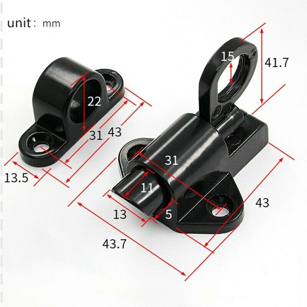 Small Lock With 4 Screws Sprung Attic Sliding Door Bolt Latch Aluminum Alloy Safety Lock Door Hardware For Home Gate Door Bolt