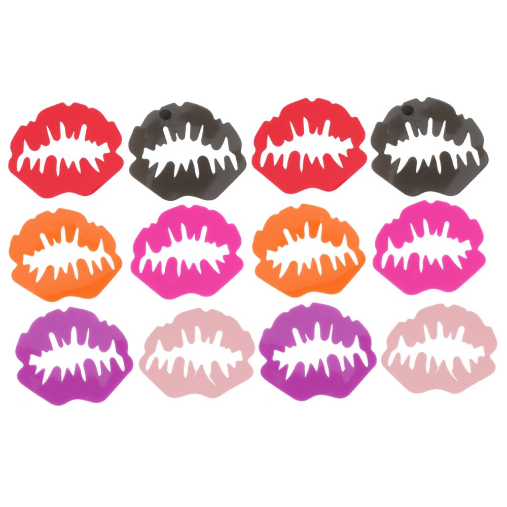 12 Pcs Glass Markers Suction Cup Lips Shape Cups Markers Glass Identification Markers for Party Banquet Wedding