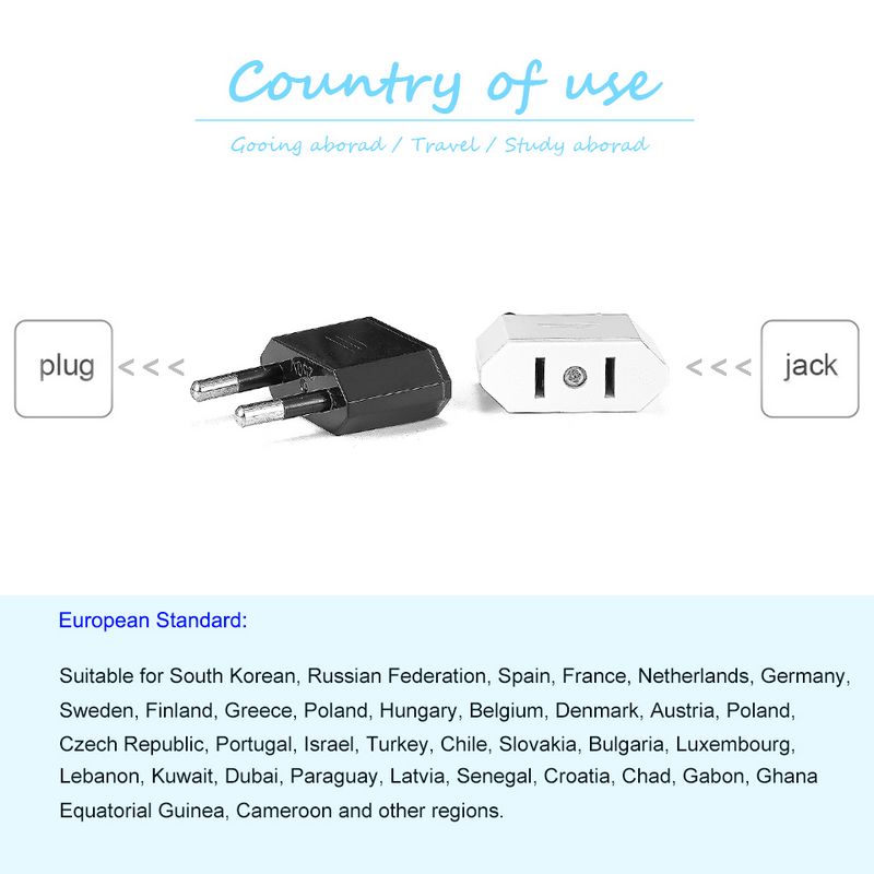 EU Adapter Power Travel Adapter American China US To EU Plug Converter Euro Plug electric Adapter AC Electrical Socket Outlet