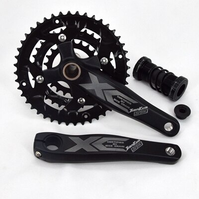 1 Pair JIANKUN 27 Speed Bike Crank Set 22/32/44T Bicycle Crank Set Hollow Tooth Plate 170mm Bicycle Crankset Sprocket: black and BB