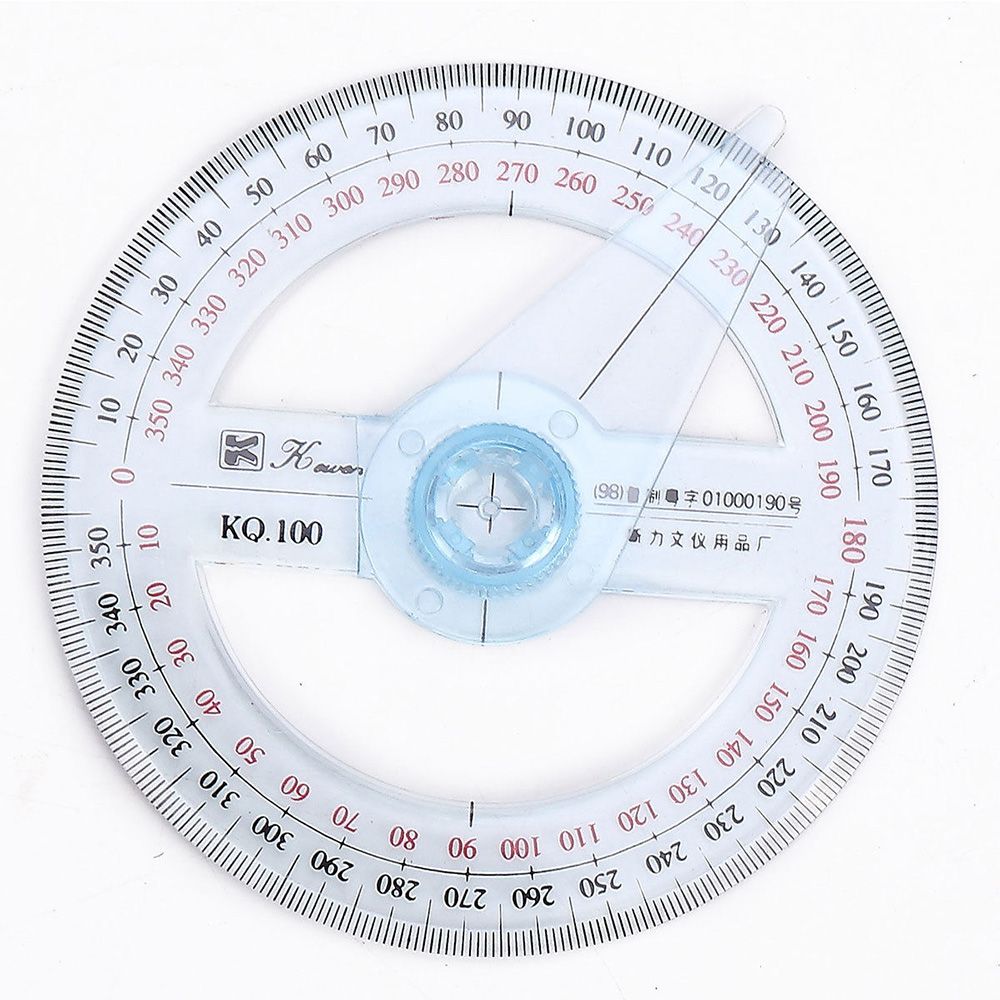 Plastic Round Ruler Patchwork Ruler 360 Degree Pointer Protractor Ruler Angle Finder Swing Arm For School Office Sewing Supplies