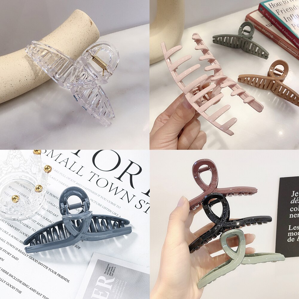 1Pc Klauw Clip Voor Vrouwen Stoere Zwarte Plastic Haar Klauw Grote Size Haar Klemmen Klauw Clip Krab Voor haar Accessoires Voor Haar