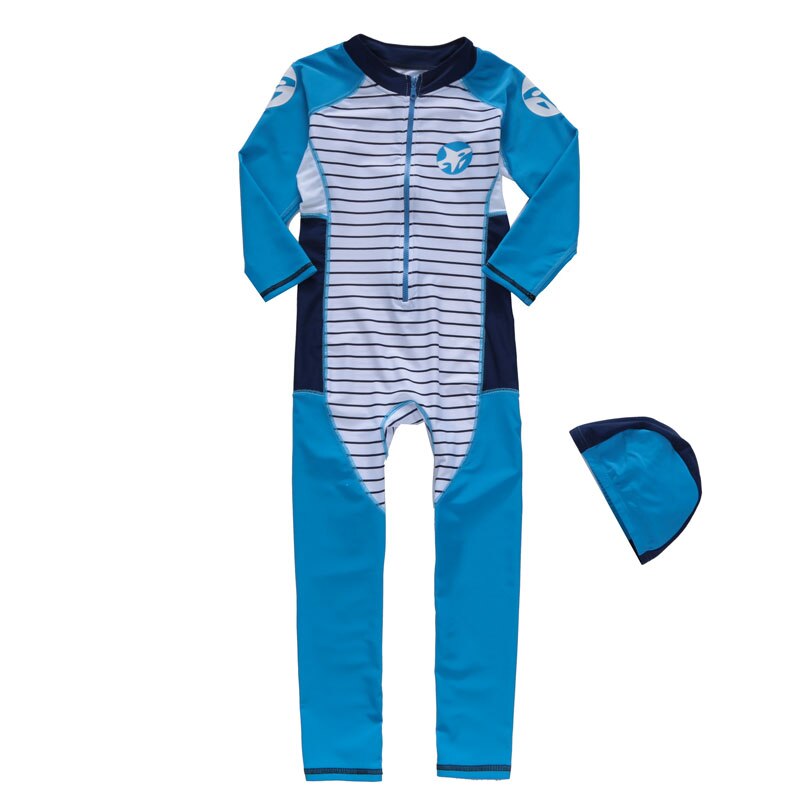 Kids Long Sleeve Swimsuit Sun Proection Full Body Swim Suit Sunsuits Cap UPF 50+ Rash Guards Zip Up Stinger Suit for 3-9 Years: 1818B / 11T