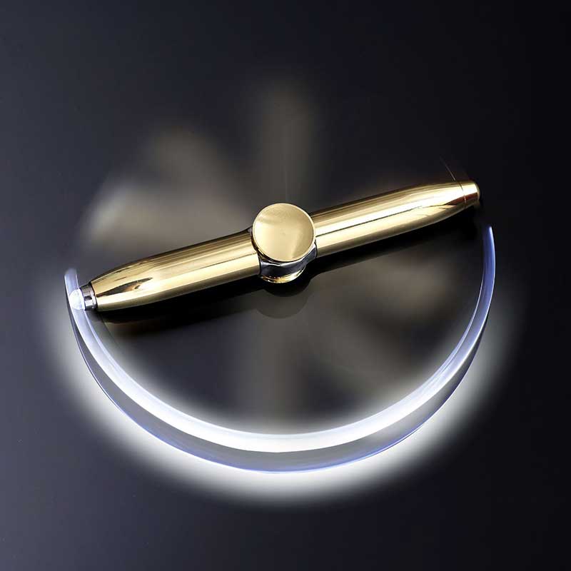 metal fingertip gyro pen multi-function LED lamp ballpoint pen rotating business office decompression pen