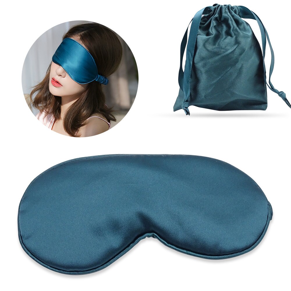 100% 3d silke myk sovemaske naturlig sovende øyemaske øyenskygge deksel skygge øyelapp myk bærbar 100% 3d silke øyepleie maske: Grønn