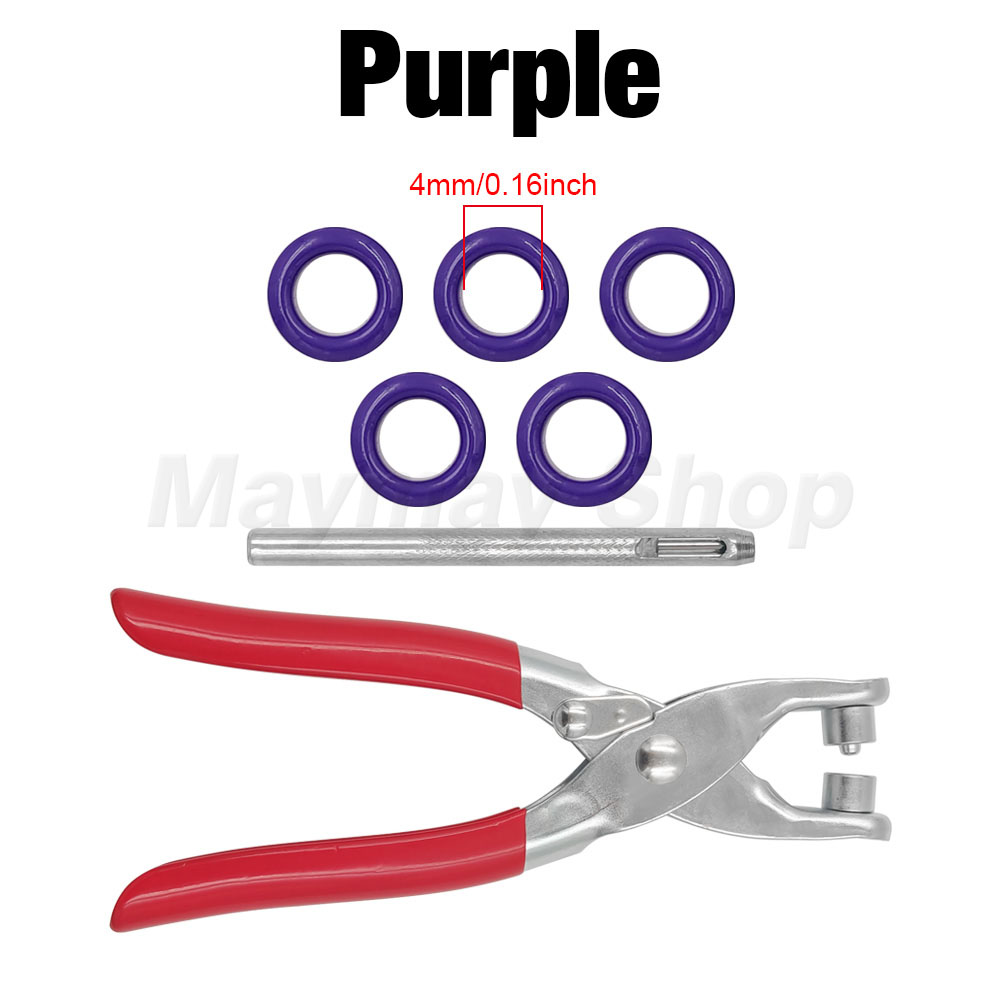 200 Sets Metal Eyelet Grommet Eyelet With Install Plier Set Eyelets Grommet Tool For DIY Leathercraft Shoes Belt Cap Bag Clothes: Nickel-Free White