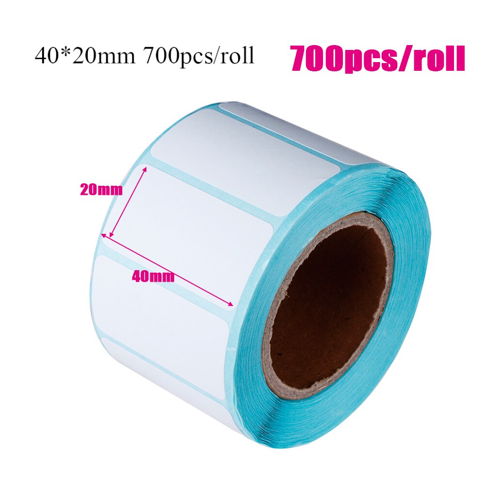 1 rolle Klebe Thermische Etikett Aufkleber Supermarkt Preis Leere Direkt Druck Papier Wasserdicht Paket Schild Druck Liefert: 40x20mm 700Stck