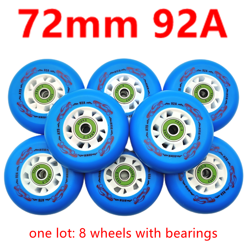 Rollrad Inline-Schlittschuh-Rad Schieberad Bremsrad 92a 72 76 80 mm Härte 92a 8 Räder/Los: weiß