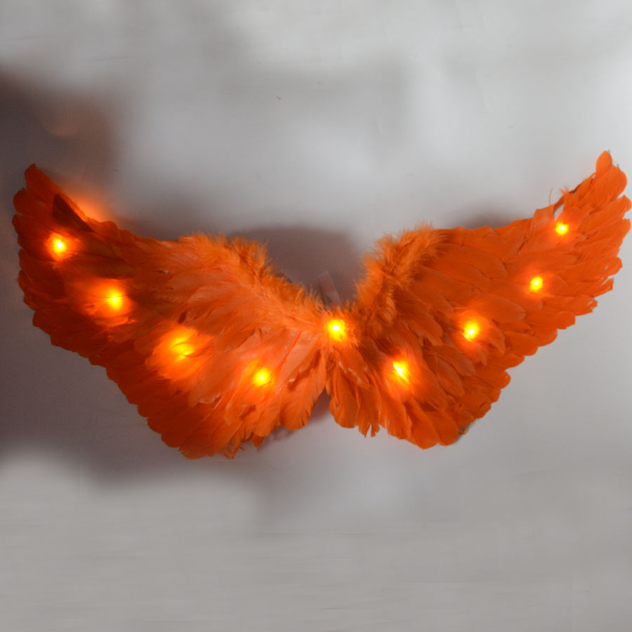 glühen hell hoch Gelb Orange Prinzessin Engel FederflüGel Leuchtende Kostümich Requisiten Party Mädchen Geburtstagsgeschenk Hochzeit Festival: Möglichkeit 2 / verrotten