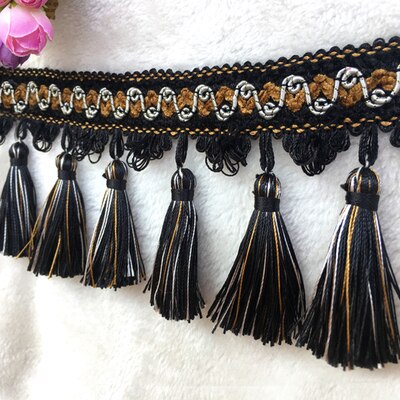 Aiboully 1m europese gordijnkant decoratieve accessoires hangende kralen kwast high-end woondecoratie gordijnaccessoires: J