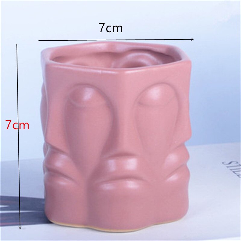 Pots de fleurs 3D en ciment pour hommes et filles, divers motifs, jardinière en béton, argile, plâtre, résine, fabrication artisanale: Chocolat