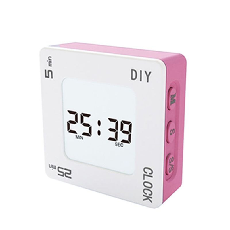 Diy tidsstyring pomodoro timer firkantet alarm ur vibration blinkende baggrundsbelysning timer påmindelse til studerende