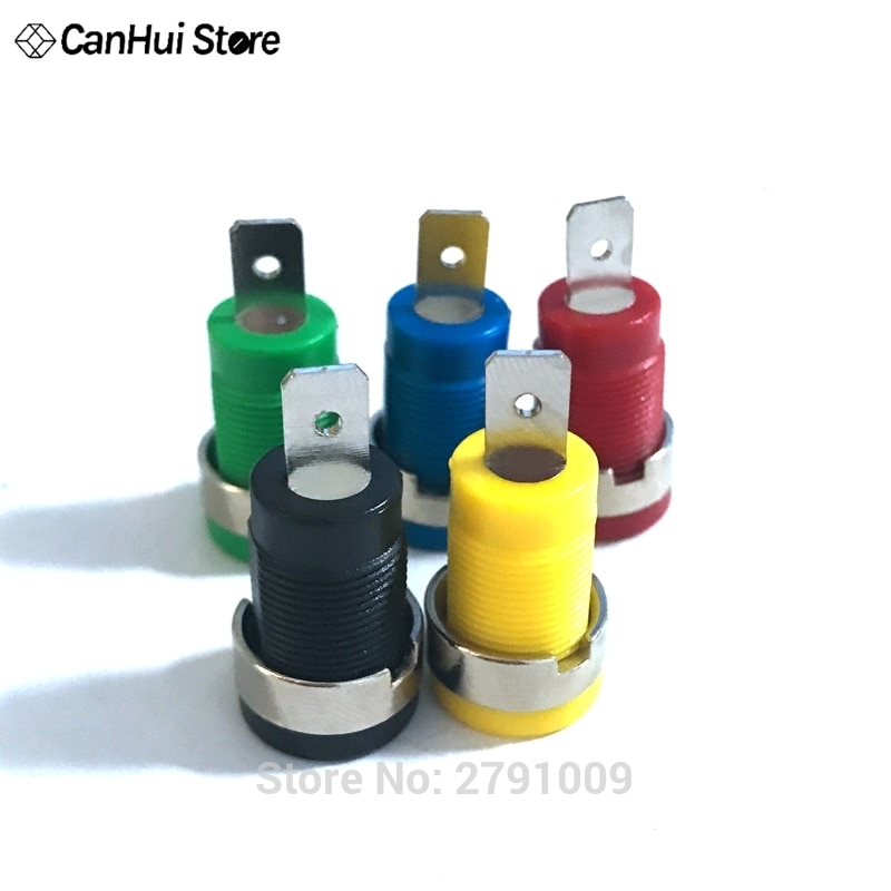 5 Pcs 4mm Banana Plugs Female Jack Socket Plug Wire Connector 5 Colors Each 1pcs Multimeter 