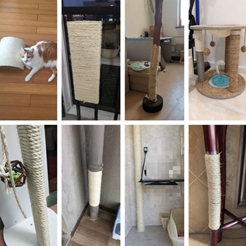 DIY Cat Scratching Post Sisal Rope For Cat Tree And Tower DIY Desk Foot Stool Chair Legs Binding Rope Material Cat Scratching