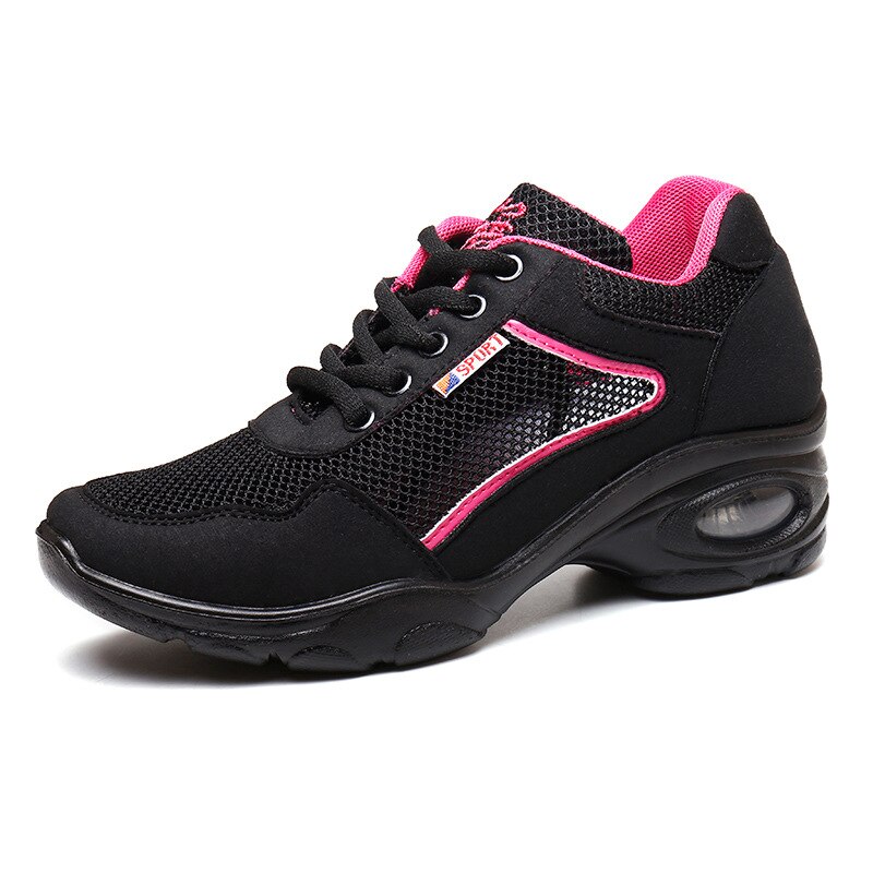 Chaussures de danse Jazz et Hip Hop pour femmes, baskets modernes à semelle souple, de sport et de Fitness: Black / 7.5