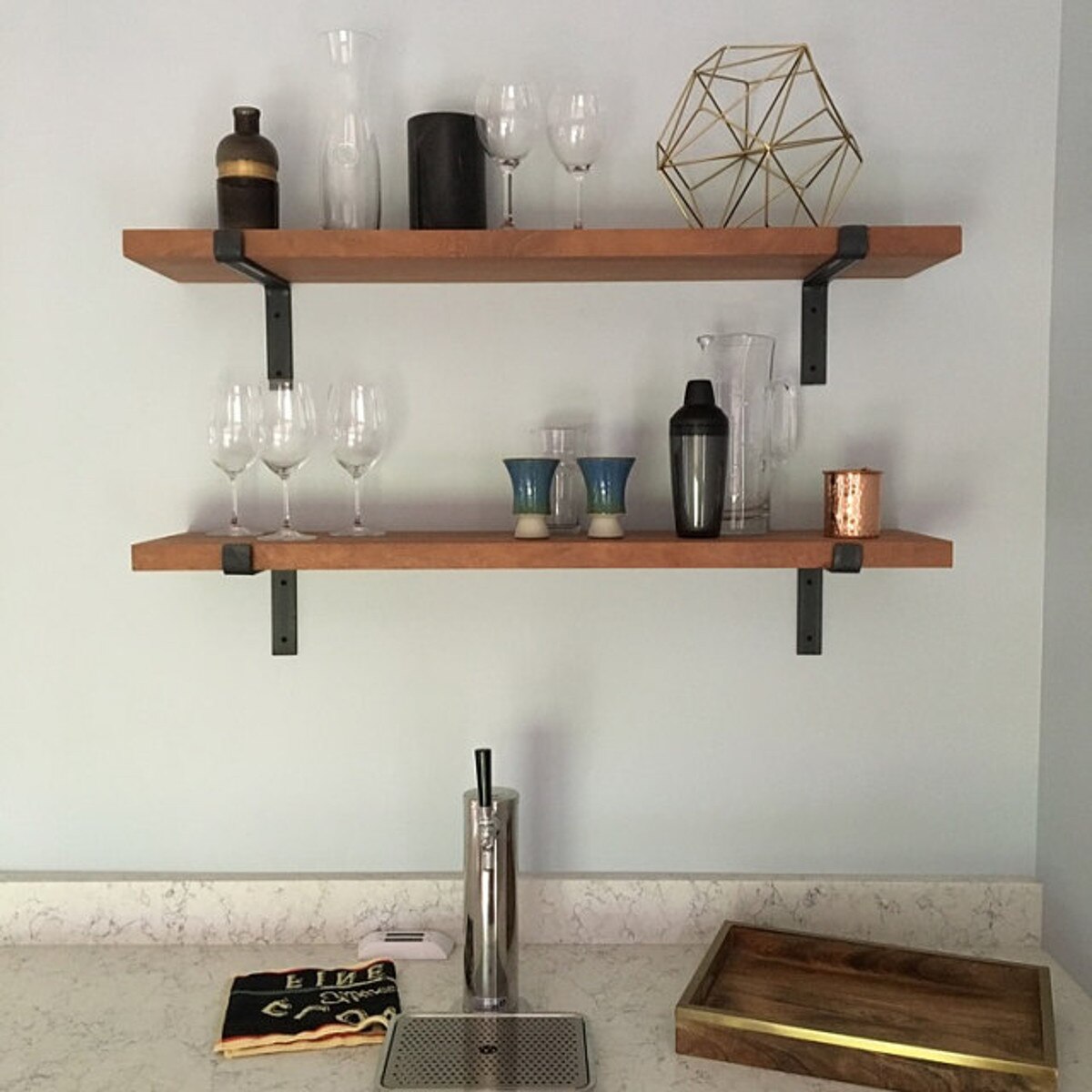 2pcs 20cm Wall Mounted Shelf Bracket Heavy Duty Scaffold Board Floating Bracket Industrial Iron Support Table