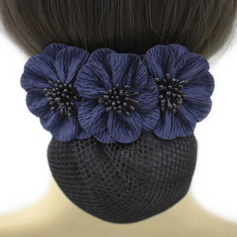 Tocado de enfermera , Red de azafata, accesorios para el cabello, Red para el cabello de Hotel, lazo coreano, accesorios para el cabello, pinza para el cabello para mujer: navy