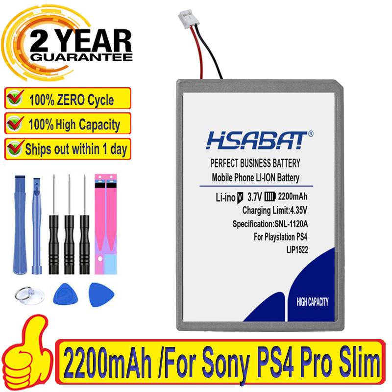 100% Hsabat 2200Mah Batterij Voor Sony PS4 Pro Slim Bluetooth Dual Shock Controller Tweede Generatie CUH-ZCT2 Of CUH-ZCT2U