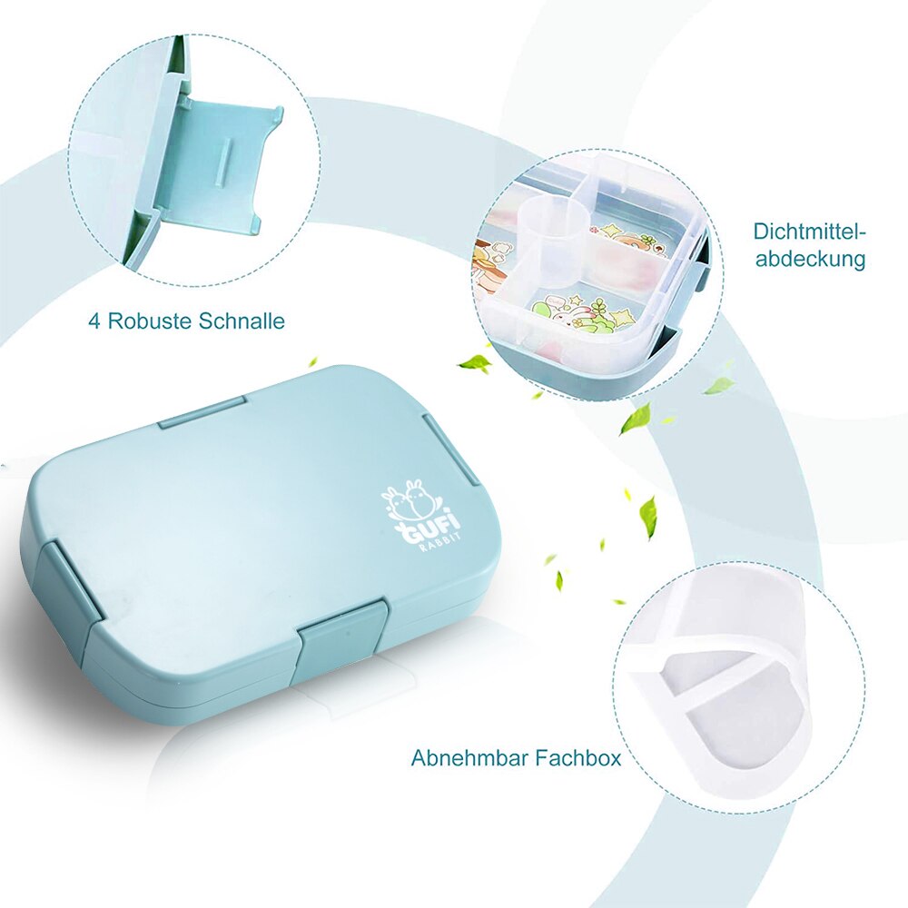 Healthy Material Children Bento Box 6 Compartments Lunchbox Microwave Dinnerware Food Storage Container Snack Box Picnic Travel